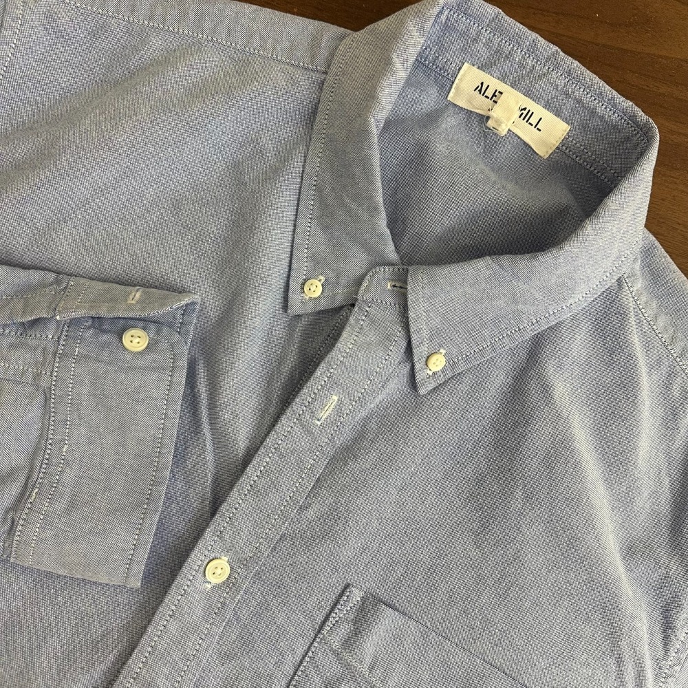 Alex Mill Wash & Co Shirt Blue Cotton OCBD Oxford Button Down Casual Mens XL